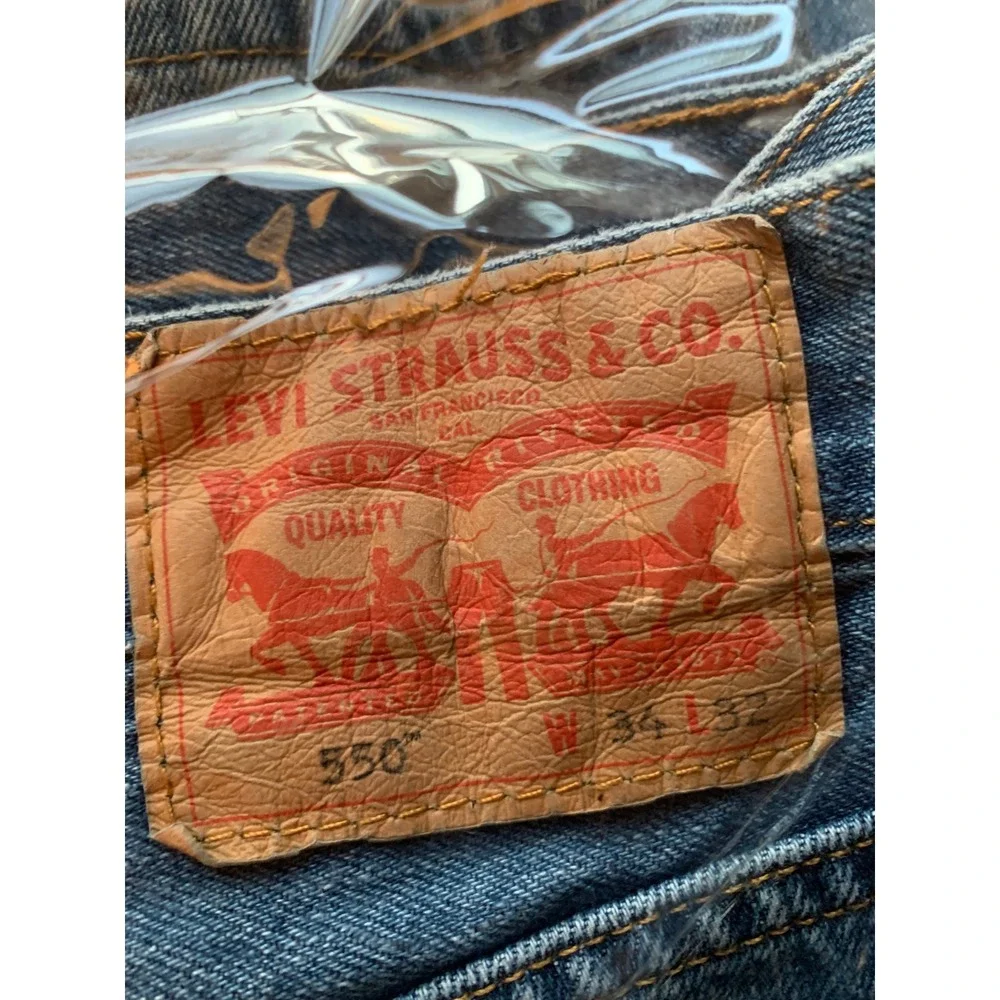 Levi's 550 Original Fit Work Grunge Jeans‎ Mens Blue Medium Wash Denim W34 L32